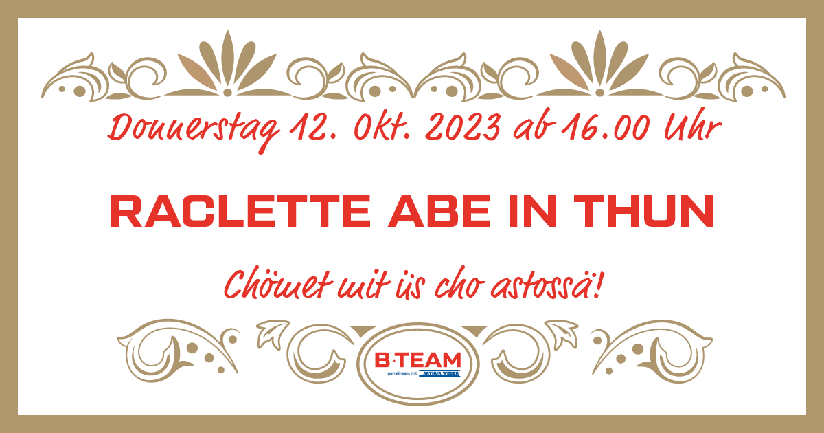 Einladung Raclette Abe Thun